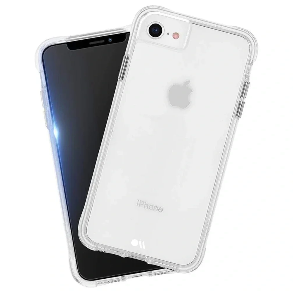 Case-Mate Clear Tough Case iPhone 6 6s 7 8 + Glass Screen Protector (2)